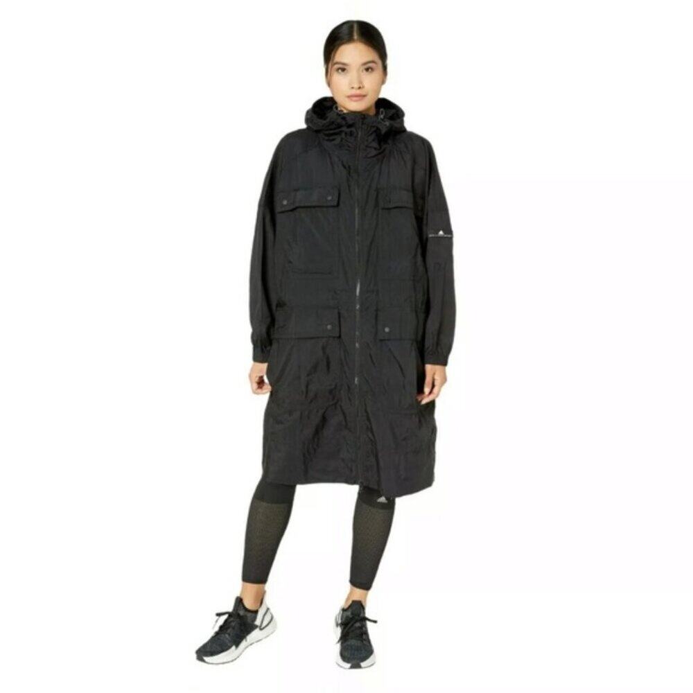 Adidas x Stella McCartney | Parka Winter Coat Jacket Long Black Size Large